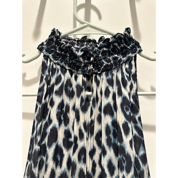 EUC A.L.C. Womens Cody Silk Halter Leopard-Print Dress Cream Blue 2 $495 - Picture 4 of 7